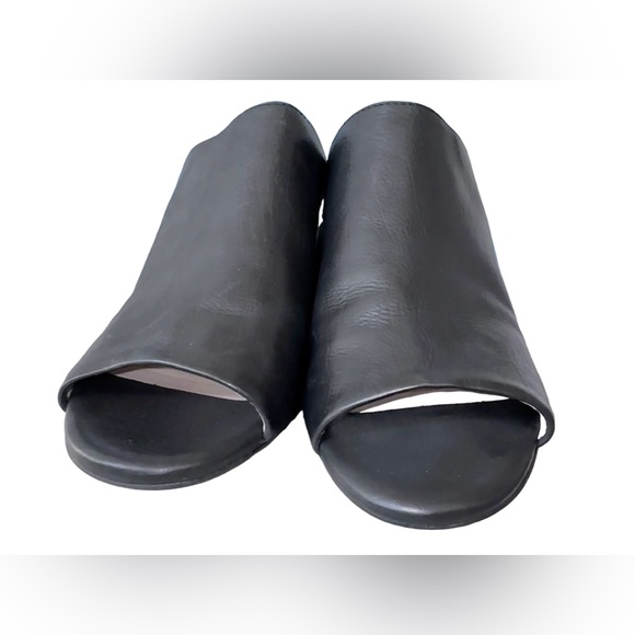 NURTURE black pebble grain leather PRESLEA chunky heels women’s shoes size 6 - Picture 11 of 14